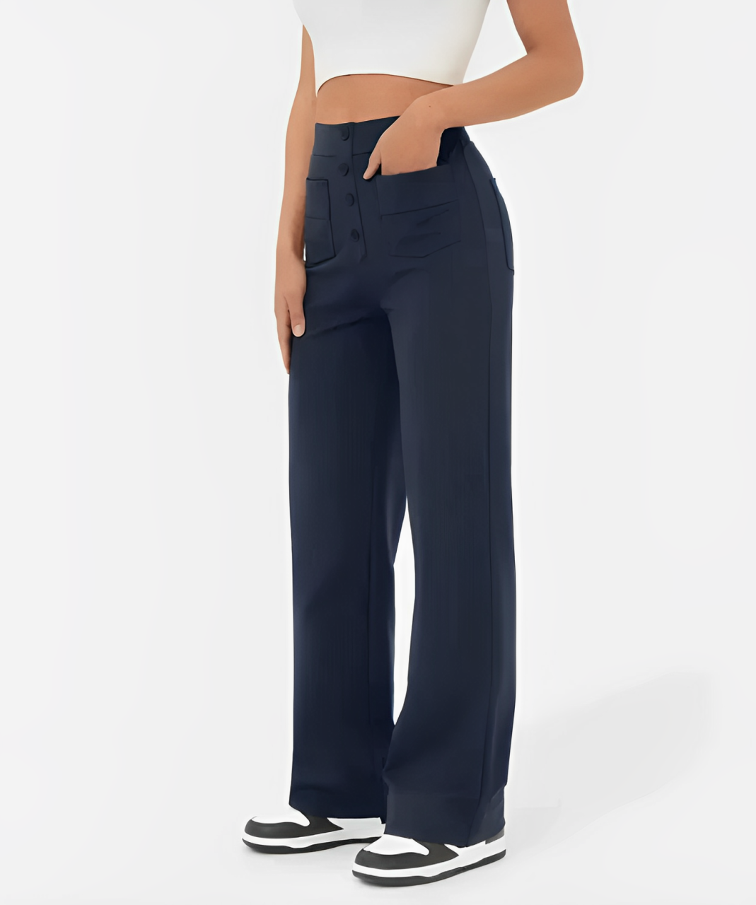 Valeria: Hochwertige, elastische Freizeit Hose mit hohem Bund