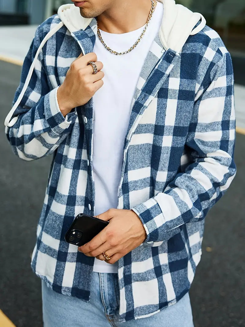 Keylin:  Bequemer Langarm-Hoodie mit Knopfleiste, normal geschnitten