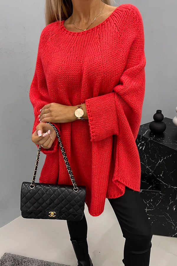 Krohn-e | Damen Klassischer Strickpullover - Gemütlicher Rundhalsausschnitt Pullover