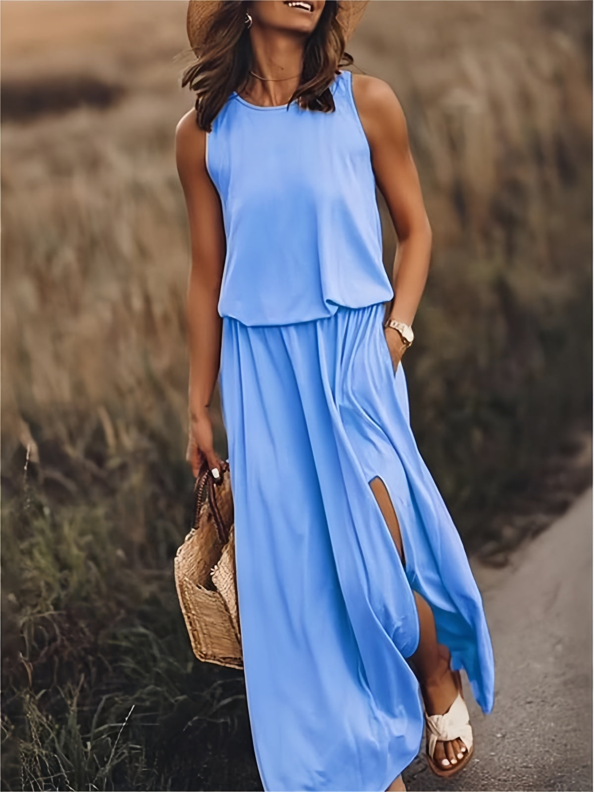 Einfaches Boho-Maxikleid aus Modal in vielen Farben – Edna
