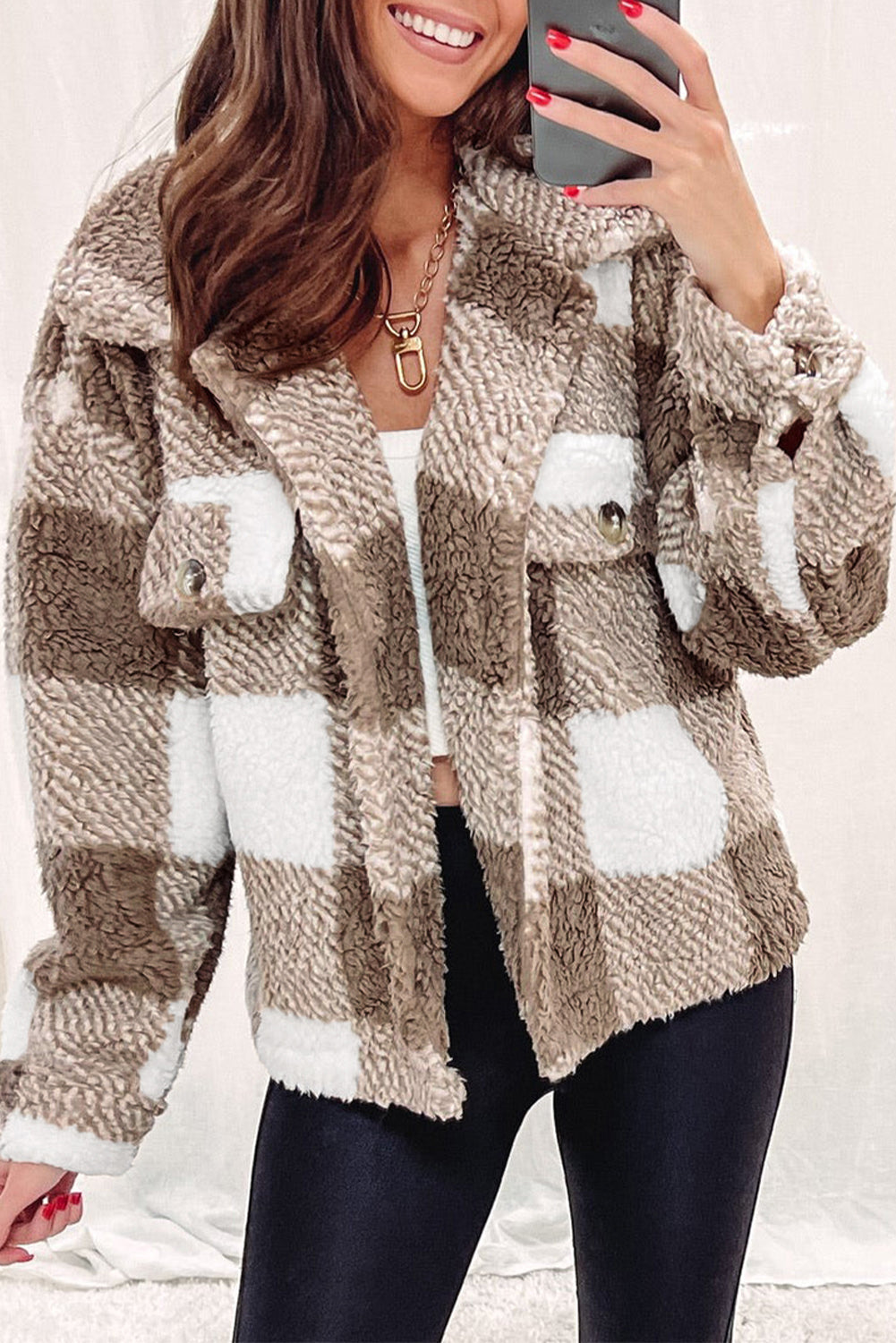 Krohn-e | Weiche Teddyjacke mit Muster Komfortabel und Stilvoll Perfekt für Den Alltag