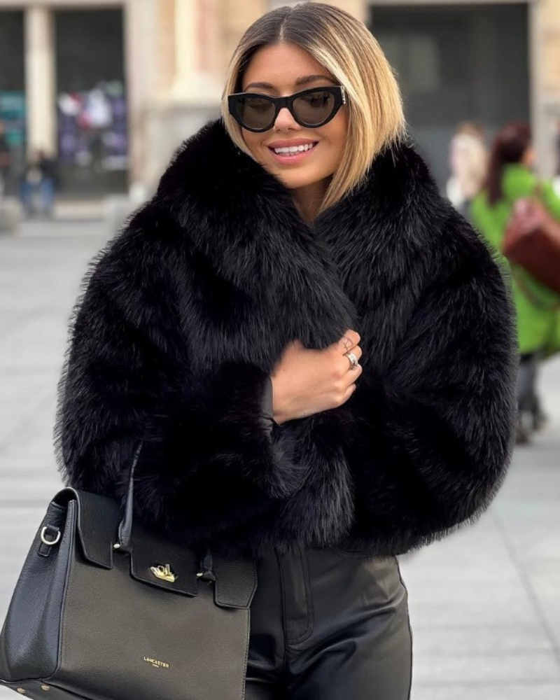Krohn-e | Flauschige Fell Jacke Damen