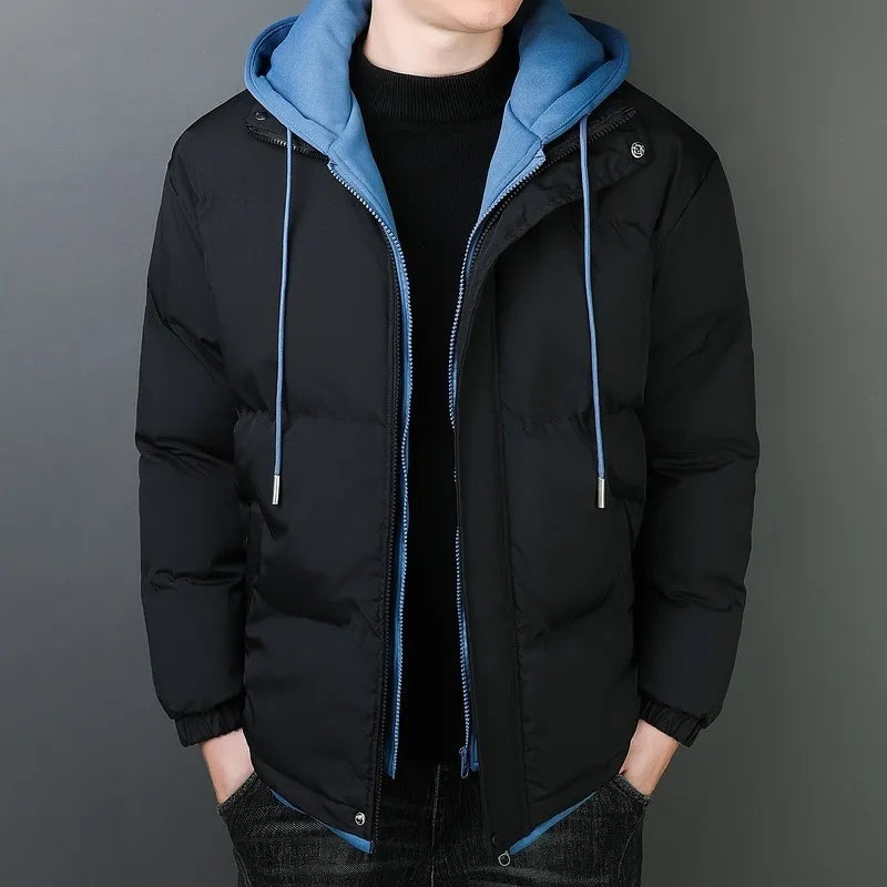 Krohn-e | Herrenjacke Aus Verdickter Baumwolle mit Winddichter Kapuze