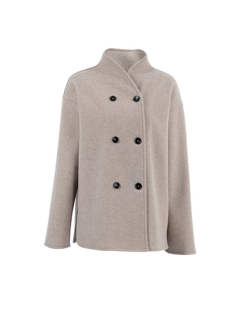 Krohn-e | Doppelreiher Kurze Jacke Minimalistisch Tailliert