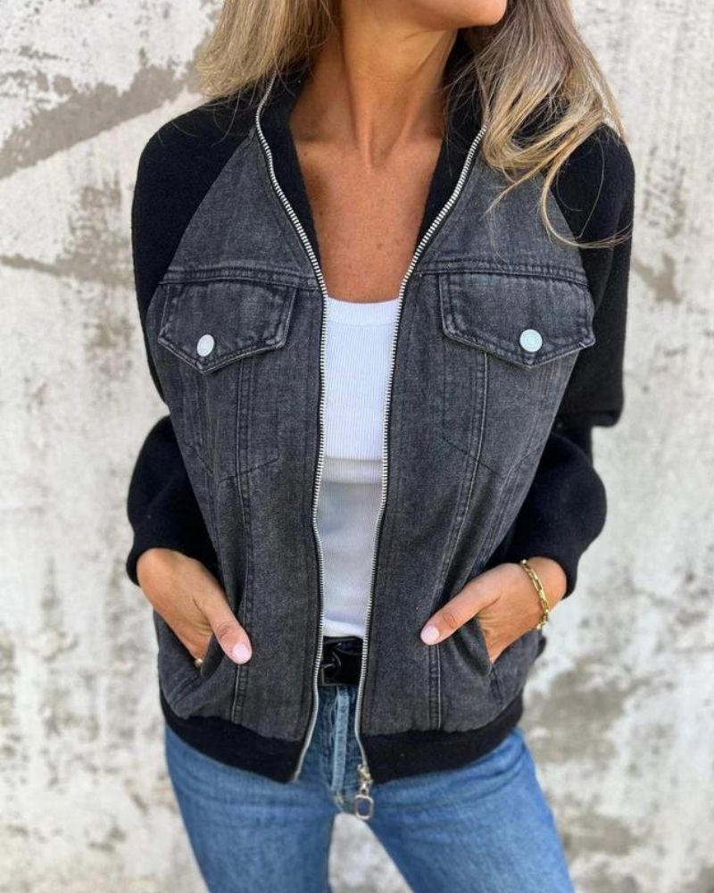 Krohn-e | Moderne Jacke Aus Denim Stoff