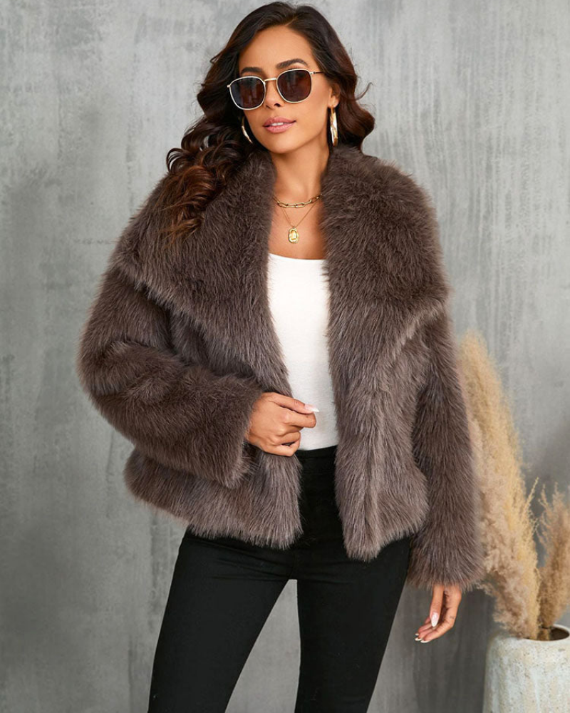 Krohn-e | Flauschige Fell Jacke Damen