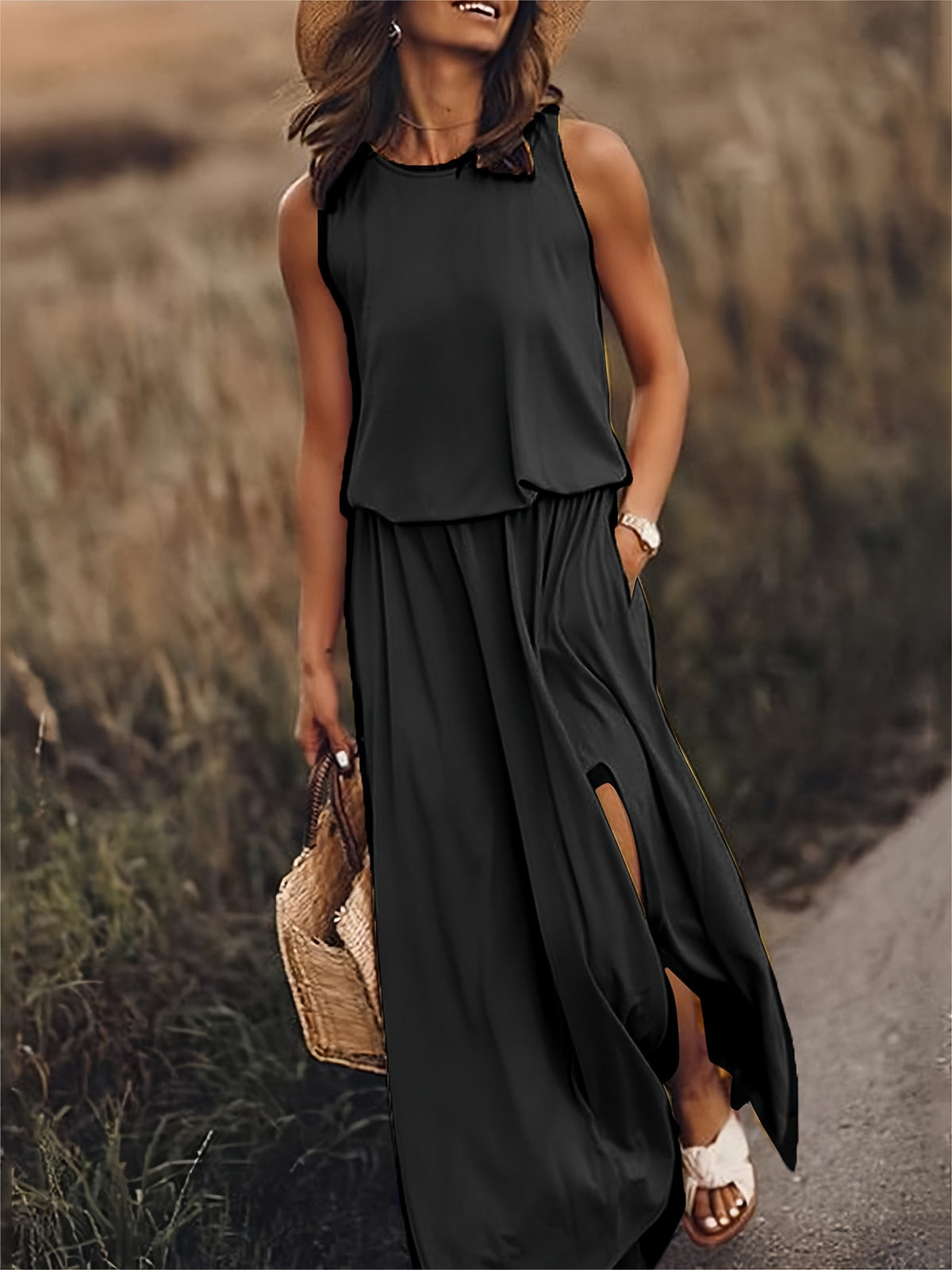 Einfaches Boho-Maxikleid aus Modal in vielen Farben – Edna