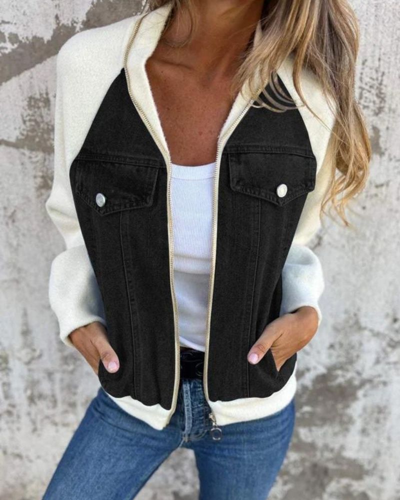 Krohn-e | Moderne Jacke mit Denim-Stoff