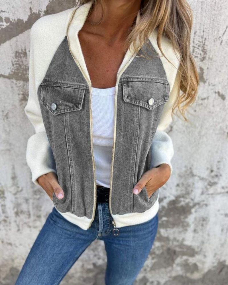 Krohn-e | Moderne Jacke mit Denim-Stoff
