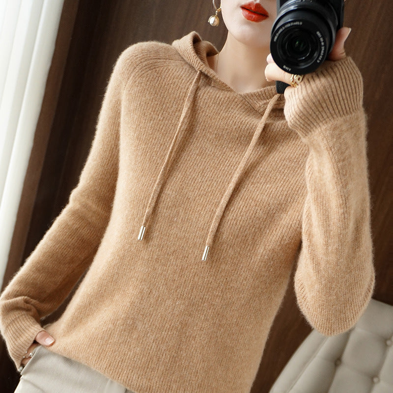 Krohn-e | Strickpullover mit Kapuze Weicher Strick Lässige Passform