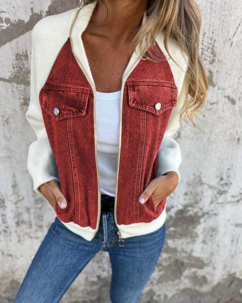 Krohn-e | Moderne Jacke mit Denim-Stoff