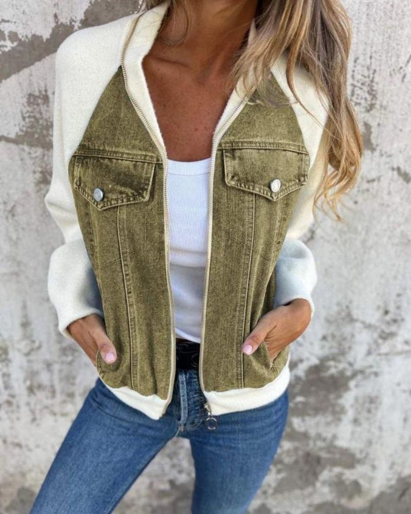 Krohn-e | Moderne Jacke Aus Denim Stoff