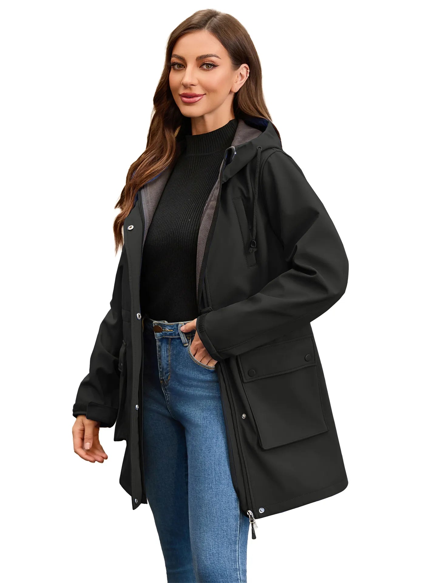 Krohn-e | Wasserdichte Softshell-Damenjacke mit Kapuze
