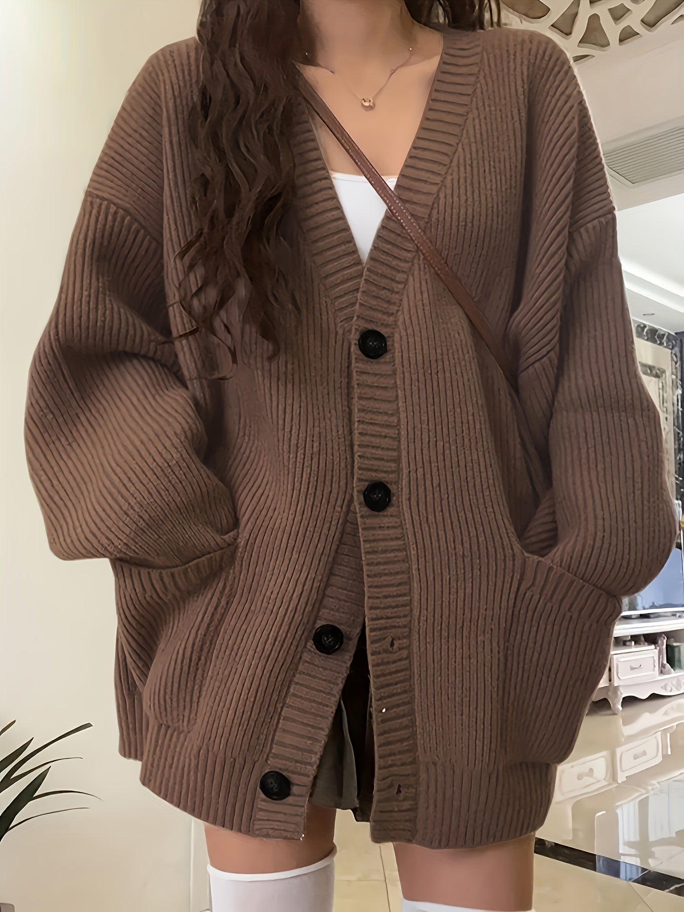 Krohn-e | Damen Freizeit Baumwoll Strickjacke