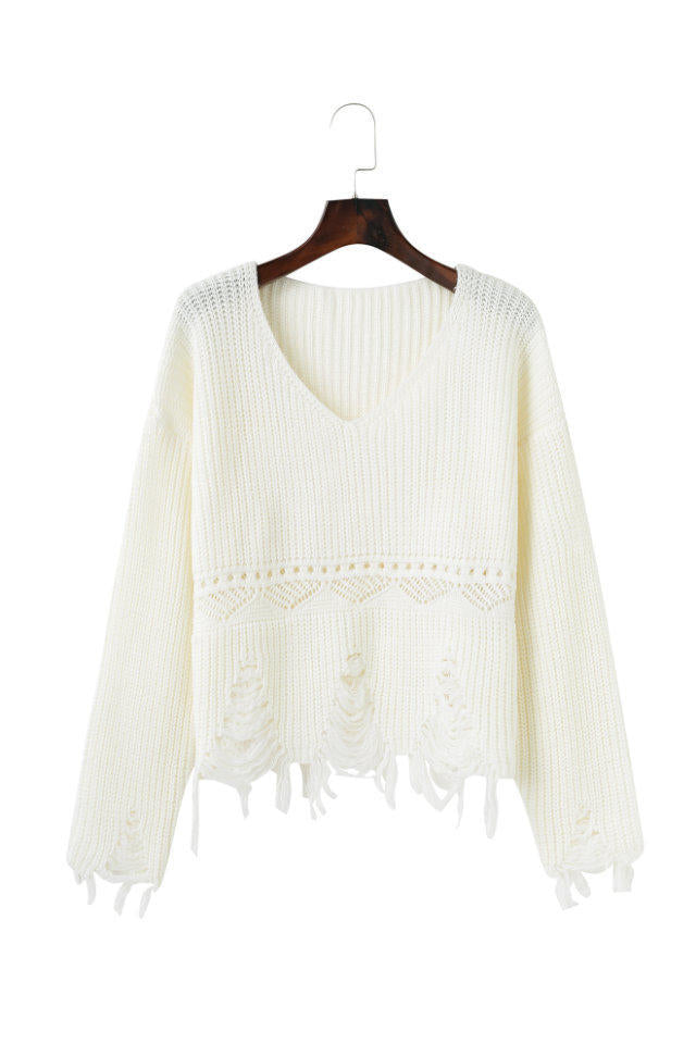 Damen Pullover mit lässigem Fransen-Design Krohn-e