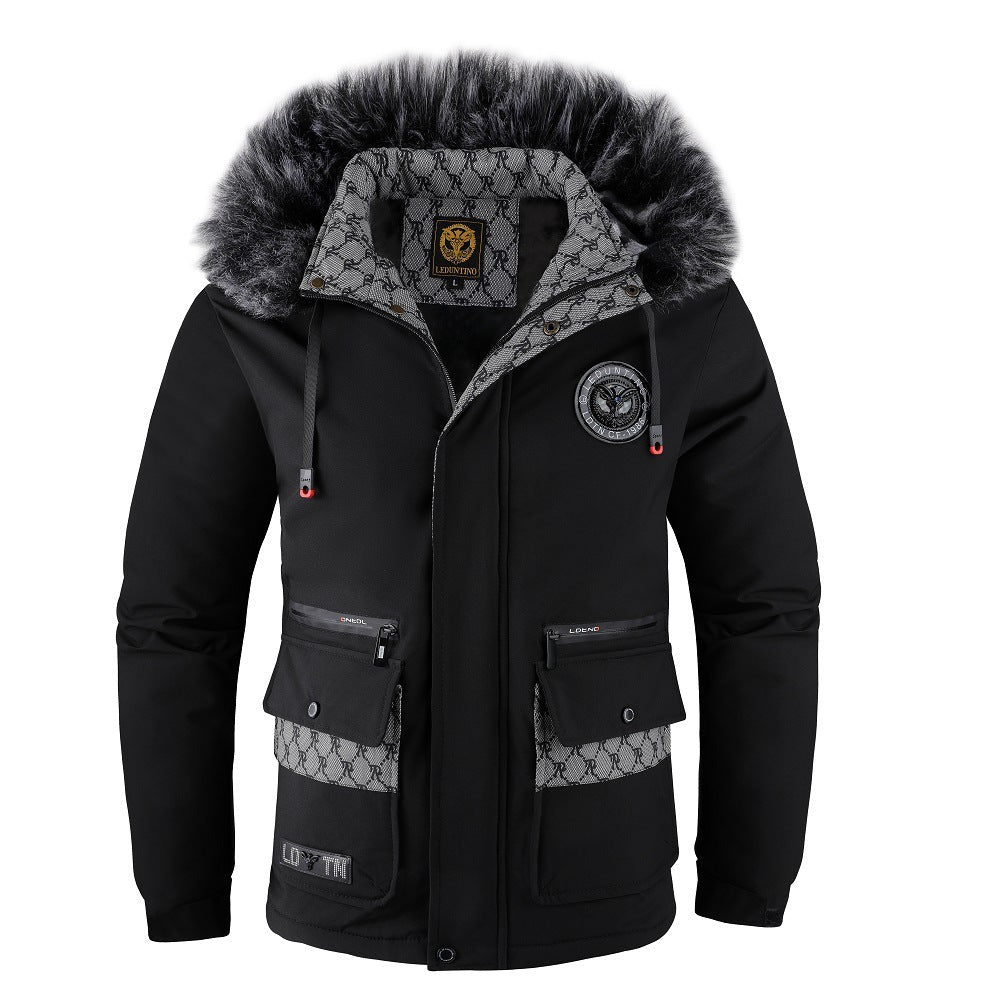 Krohn-e | Herrenjacke mit Abnehmbarer, Pelzgefütterter Kapuze