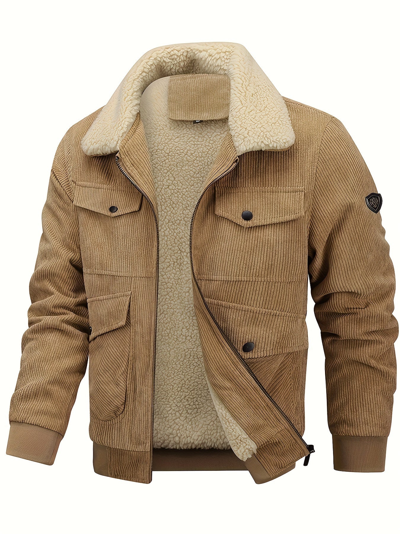 Krohn-e | Warmen Jacke mit Cord und Fleecefutter Cordura und Polyester Robuste und Bequeme