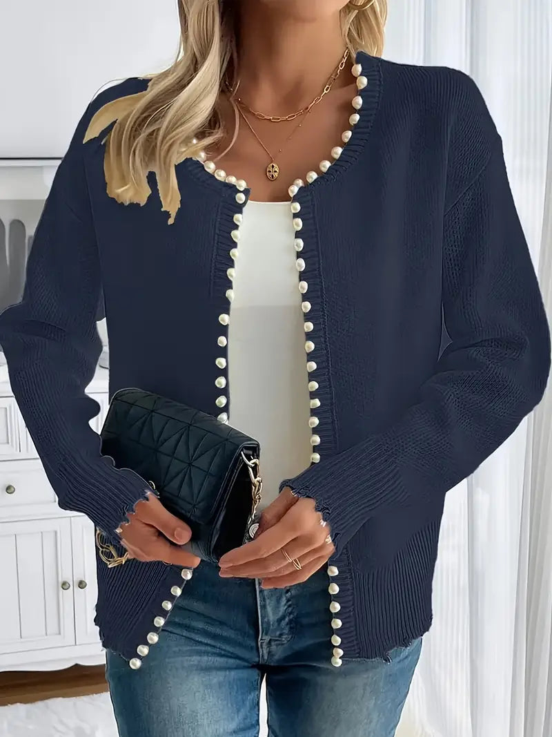 Krohn-e | Strickjacke für Damen, elegant & mit Perlen