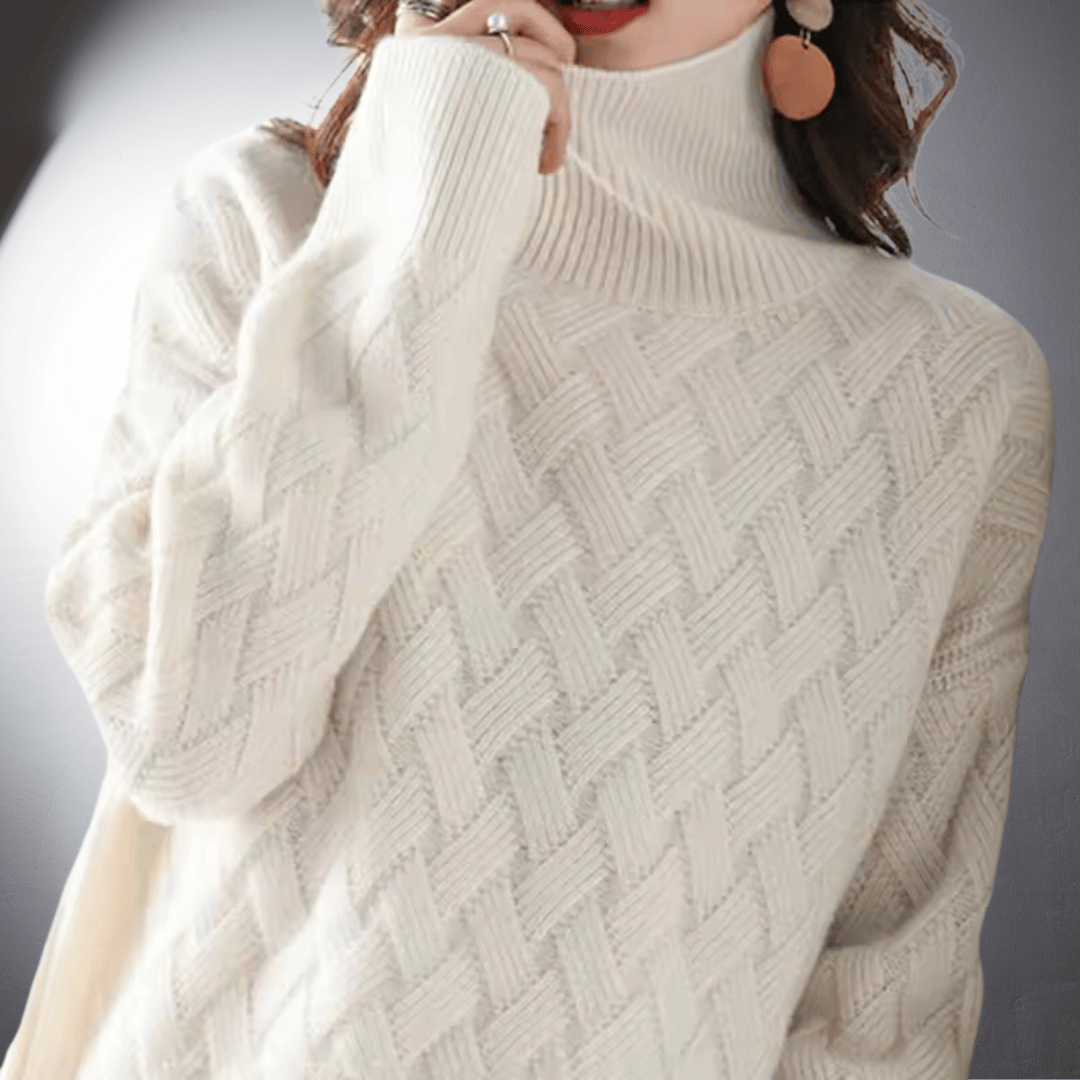 KROHN-E Damen Oversize Pullover Strick Entspannte Passform