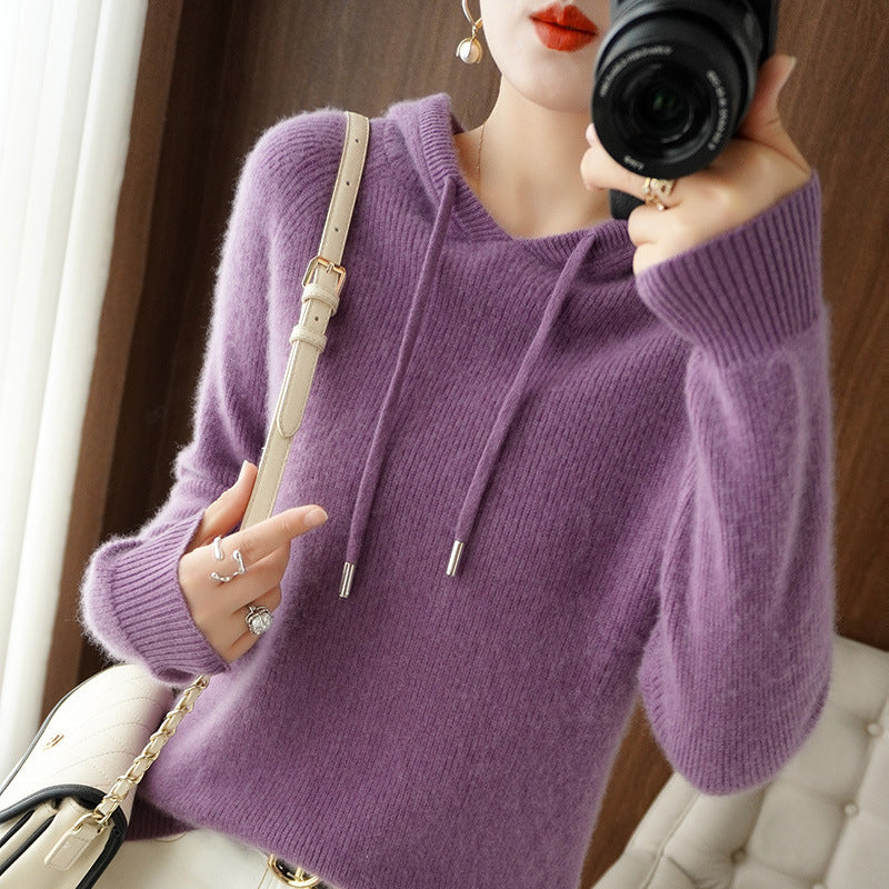 Krohn-e | Strickpullover mit Kapuze Weicher Strick Lässige Passform