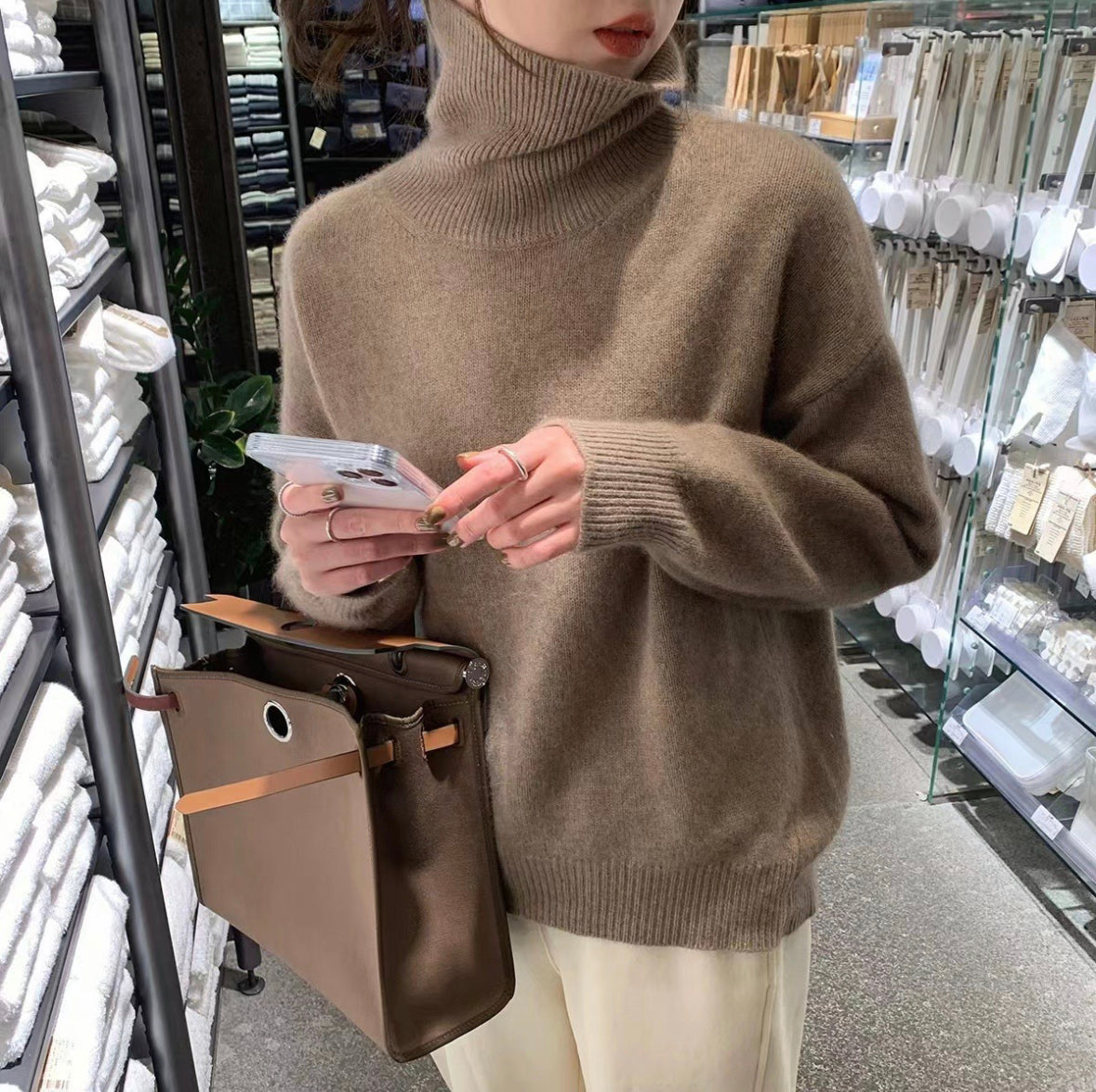 Krohn-e | Rollkragenpullover Kaschmir Perfekt für Kältere Tage