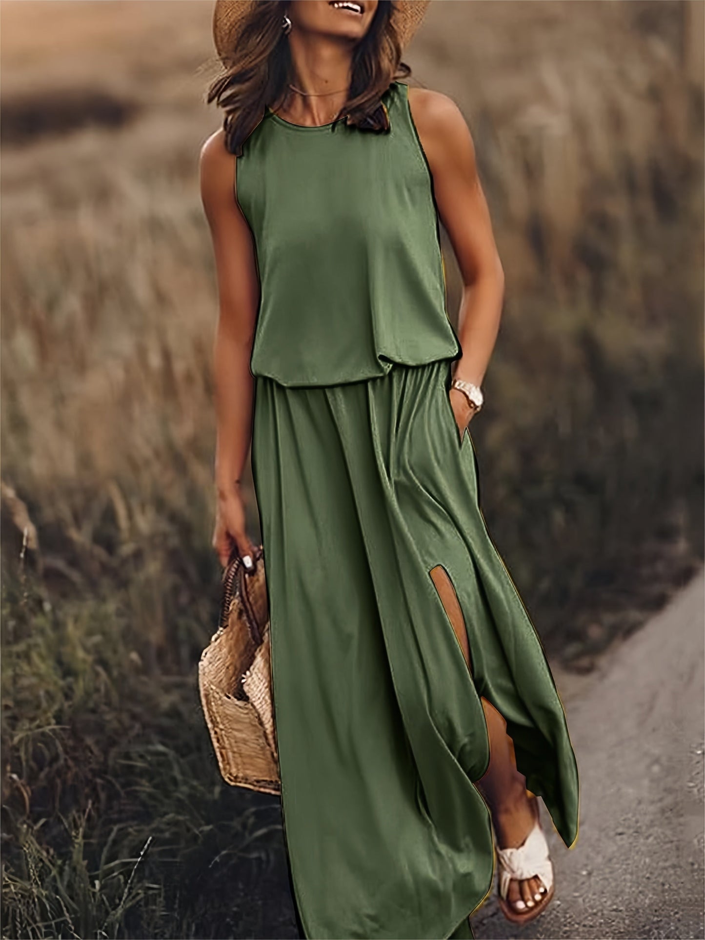 Einfaches Boho-Maxikleid aus Modal in vielen Farben – Edna