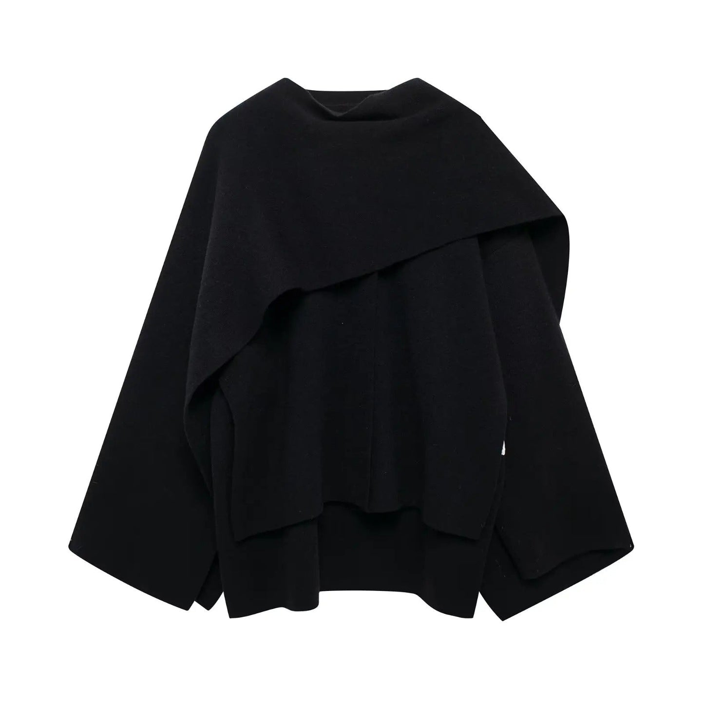 KROHN-E Damen Cape Mantel Offen Vorne Vielseitig Design