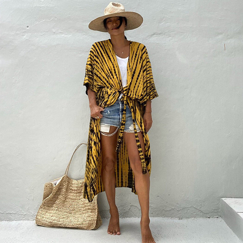 Krohn-e | Glamouröse Sonnenschutz Resort Strandkleid Cover Up