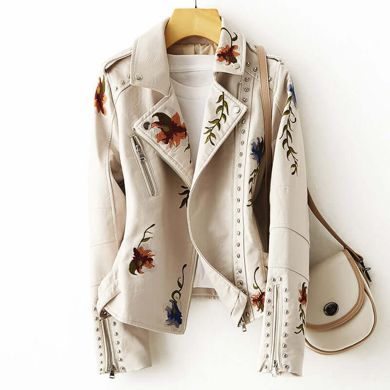 Krohn-e | Damen Retro Blumenmuster Jacke