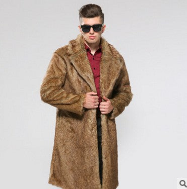 Herren Modischer Kunstpelzmantel mit elegantem Schnitt und festem Revers Krohn-e