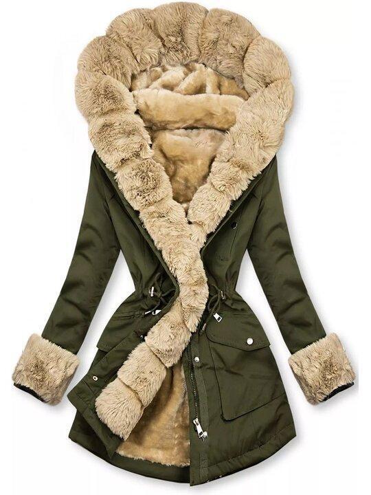 Krohn-e | Steppjacke mit Plüschfutter für Damen Ideal für den Winter