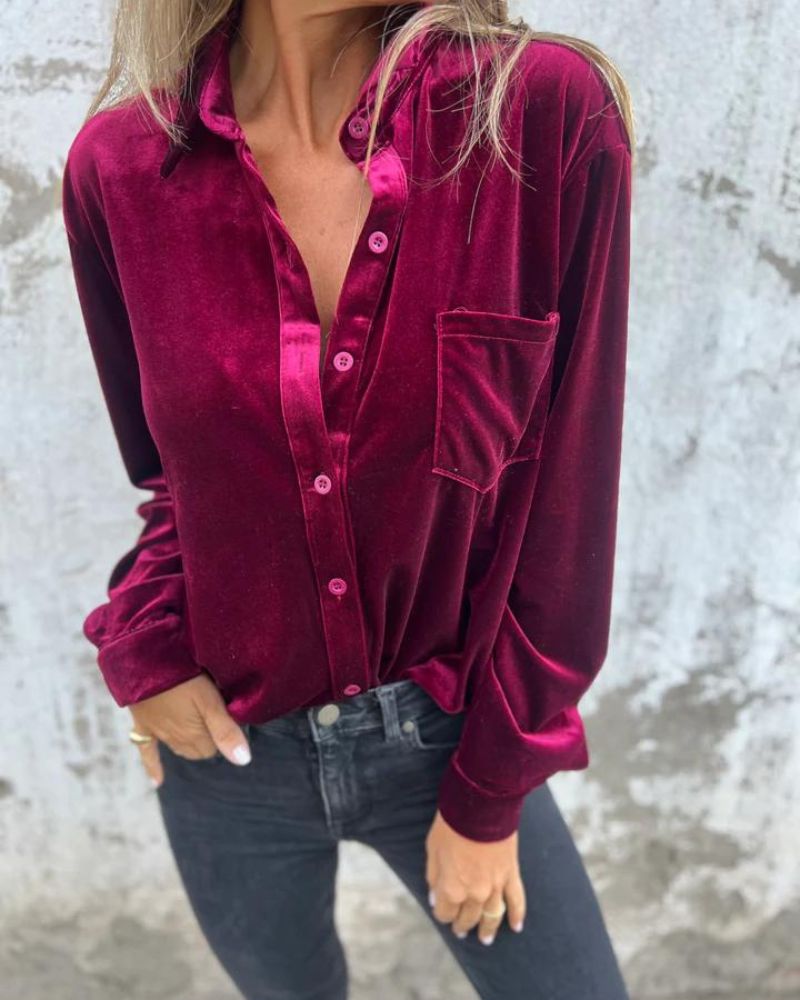 Krohn-e | Elegante Samtbluse