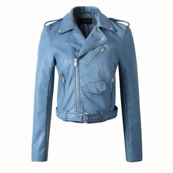 Krohn-e | Damen gewaschenes PU Lederjacke