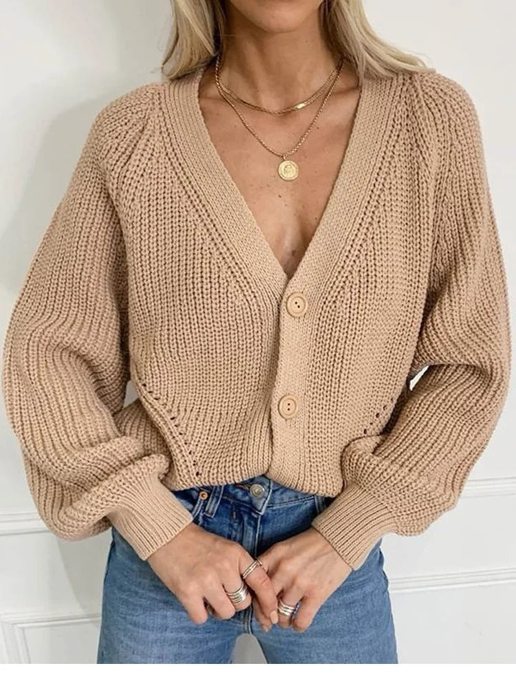 Krohn-e | Strickjacke mit Puffärmeln
