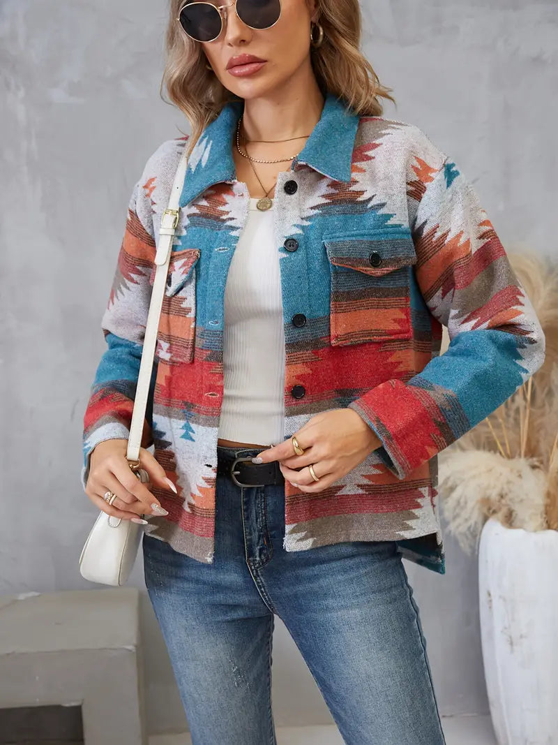 Tjorven Aztec Pattern Ethnic Jacket