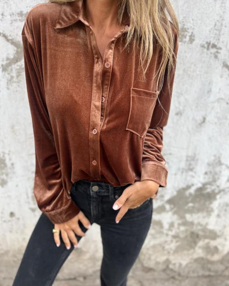 Krohn-e | Elegante Samtbluse