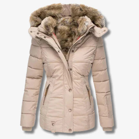 Krohn-e | Winterjacke mit Kapuze und Reißverschluss für Frauen ideal für kalte Tage