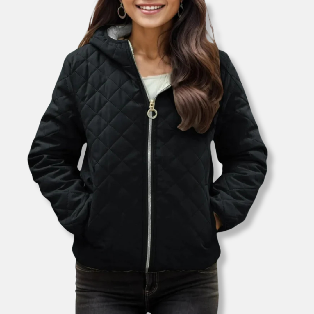 Krohn-e | Gepolsterte Jacke - Lockere Passform - Diamantsteppung - Kapuze - Elastischer Saum