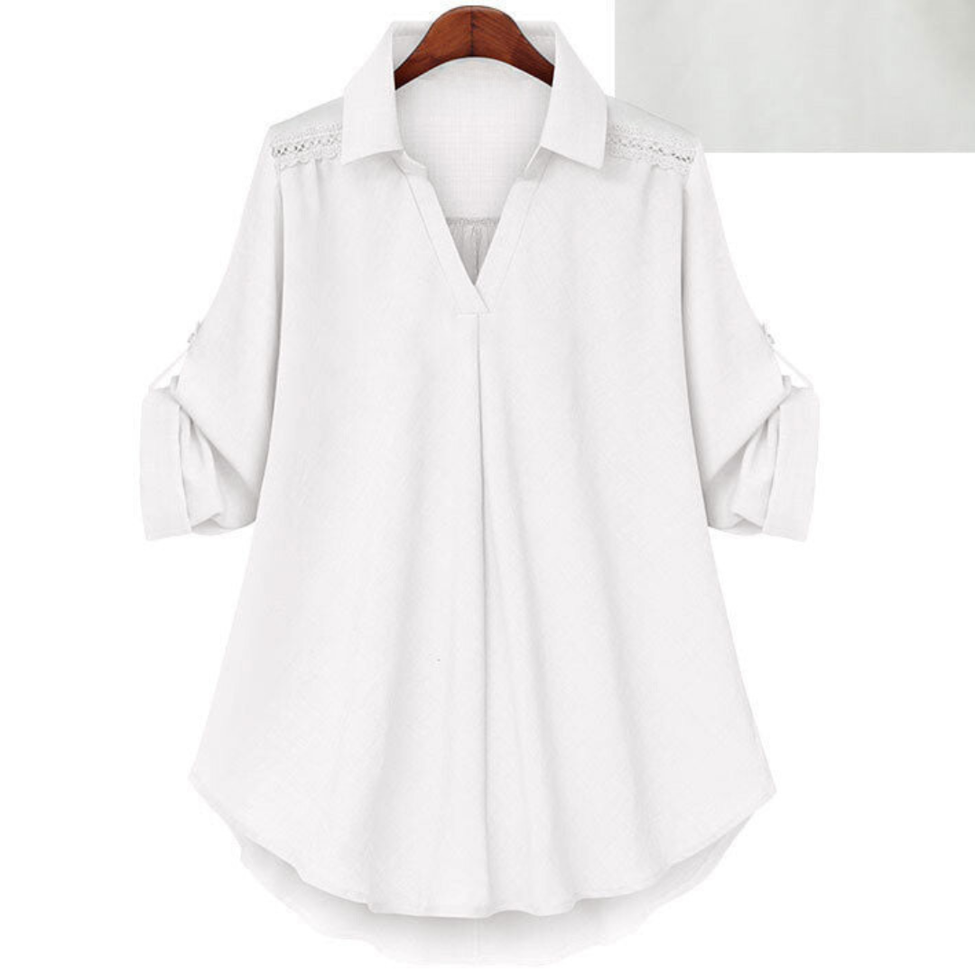 Lässiges Annika Shirt mit V-Ausschnitt im Streetstyle