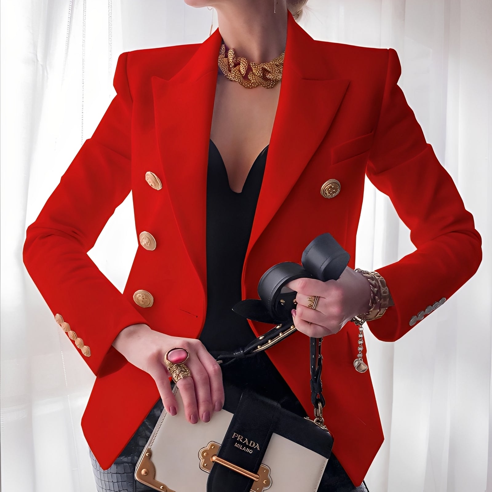 Krohn-e | Klassischer Blazer mit Knöpfen für Frauen