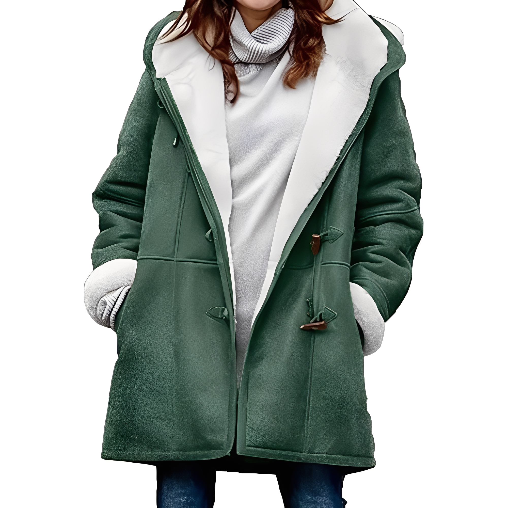 Krohn-e | Lässiger Duffle-Mantel mit Kapuze für Frauen