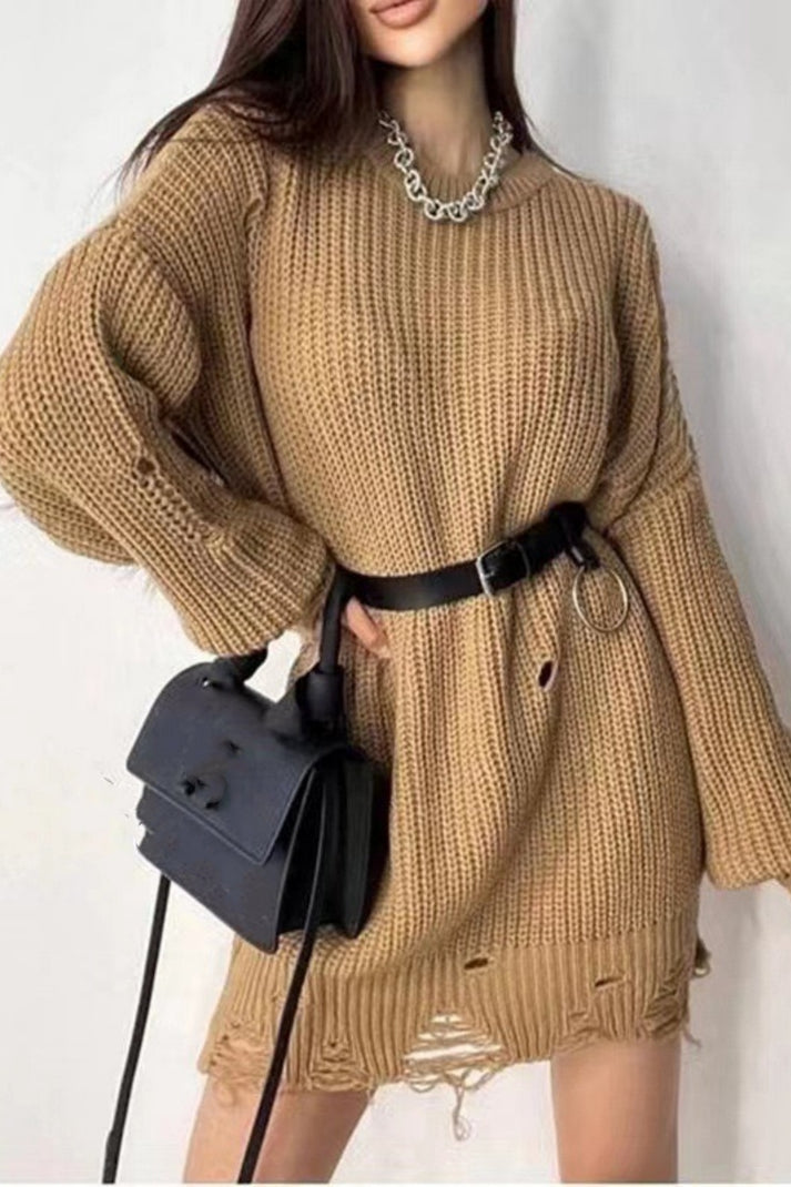 Fudus: Einfarbige Freizeitpullover mit Rundhals für entspannten Style