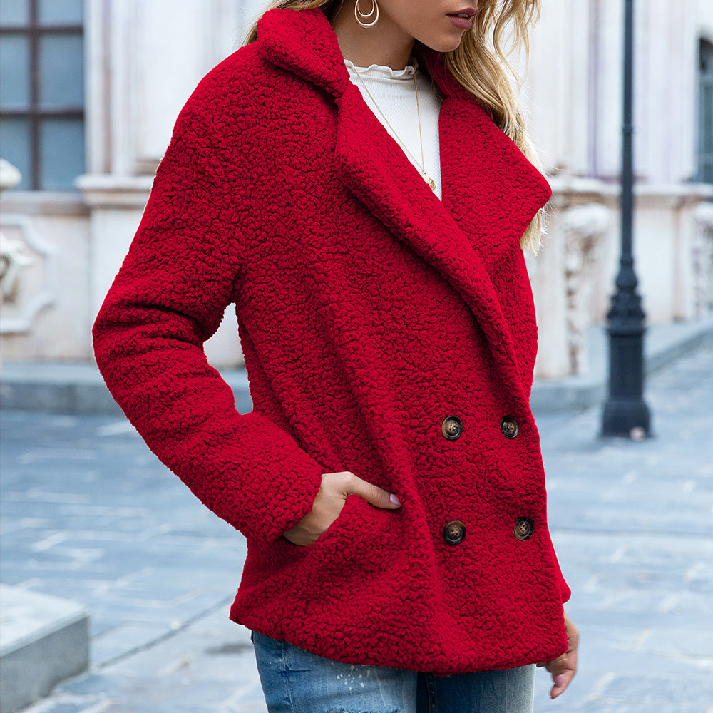 Krohn-e | Dicke Lange Jacke mit Knöpfen für Frauen