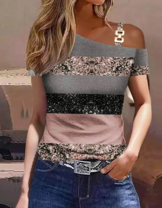 Fudus Top mit Schrägkragen Design