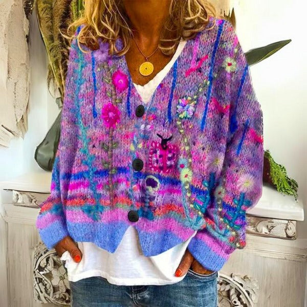 Krohn-e | Damenpullover mit Floralen Motiven