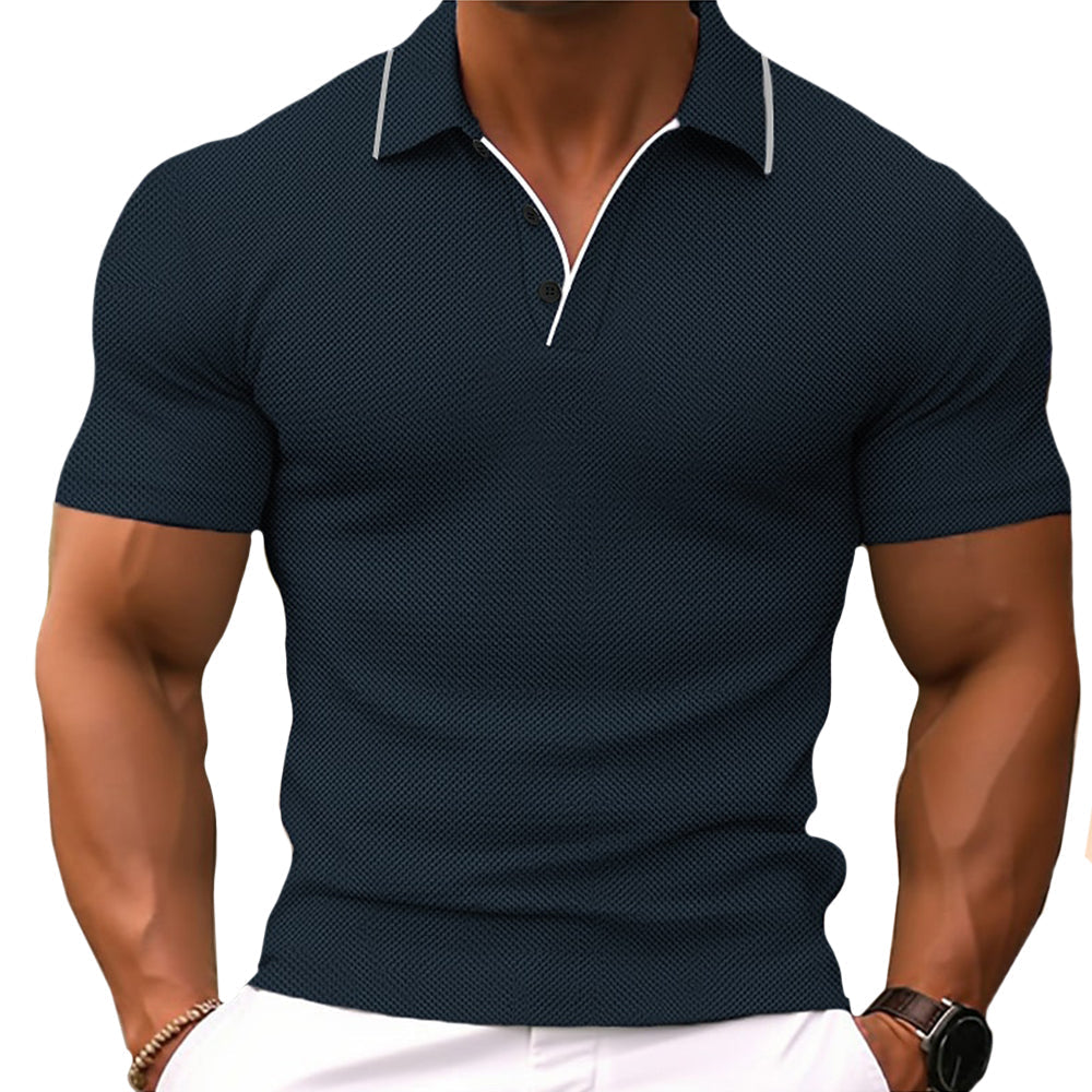 Dünnes Herren Poloshirt mit Knöpfen