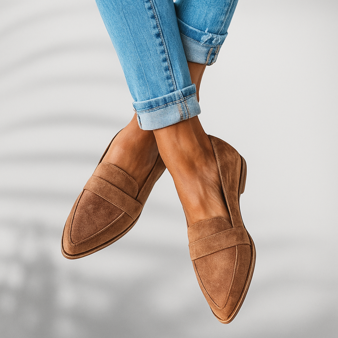Nina | Damen Spitze Loafer Flache Schuhe Slip-On