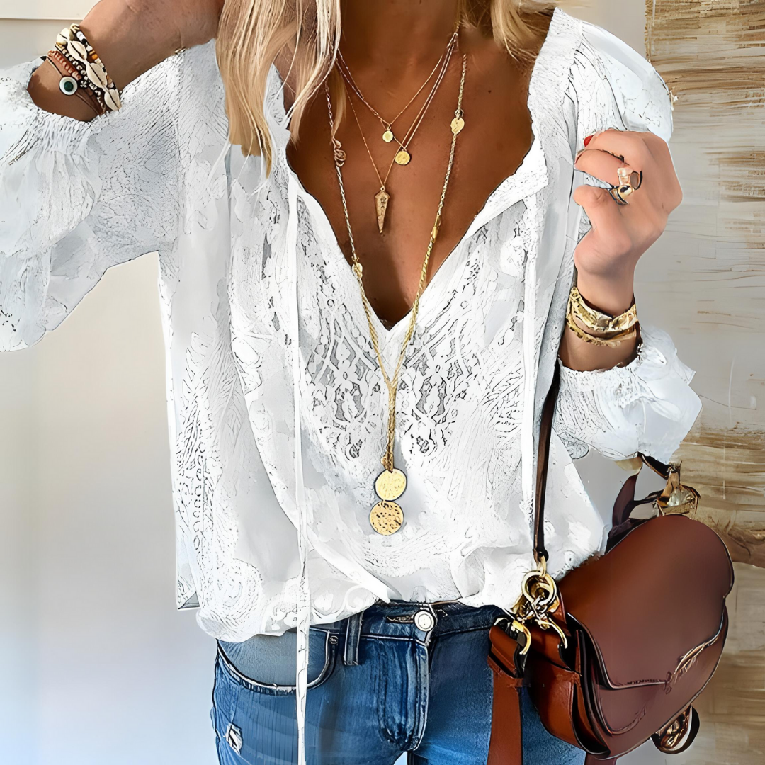 Clyara Bluse: Boho-Chic Vintage-Look für Damen