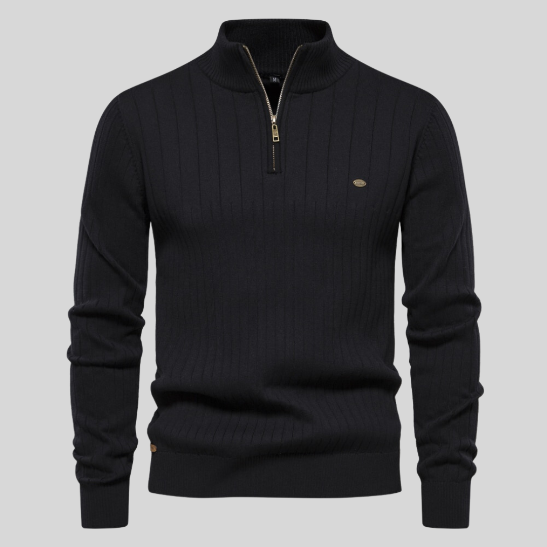Krohn-e | Strickjacke mit Half-zip Wollmischung Elegant, Warm