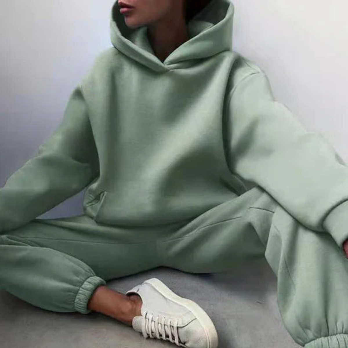 Strukturierter Damen-Kapuzenpullover-Set von Fudus